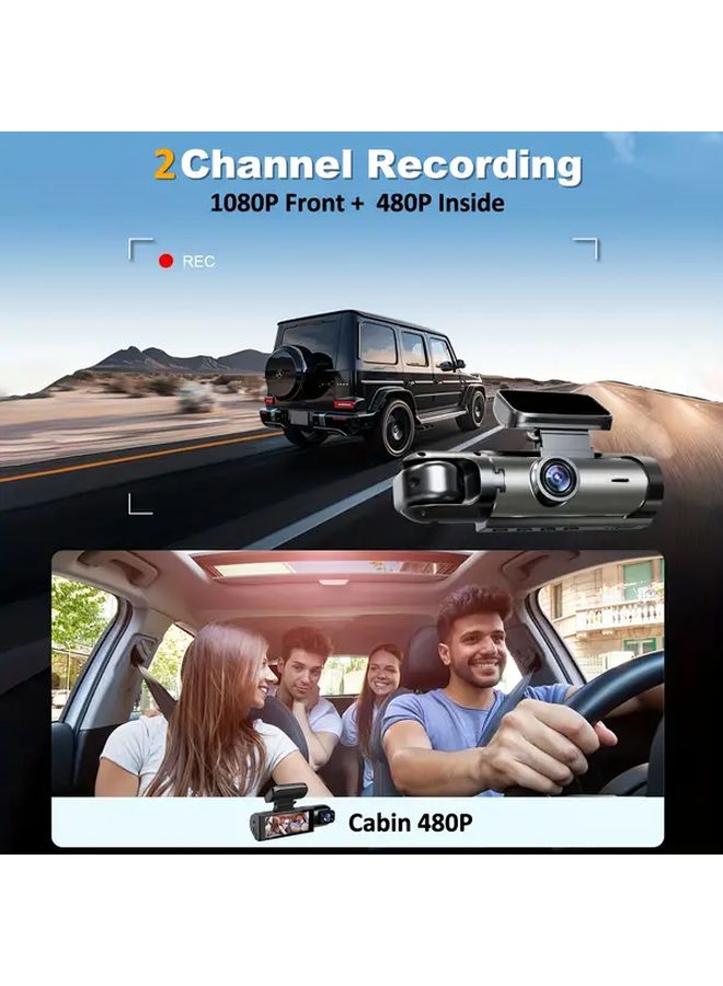 Dual Lens Dash Cam Front And Rear 1080P 480P With 32GB SD Card Night Vision WDR - Image 3